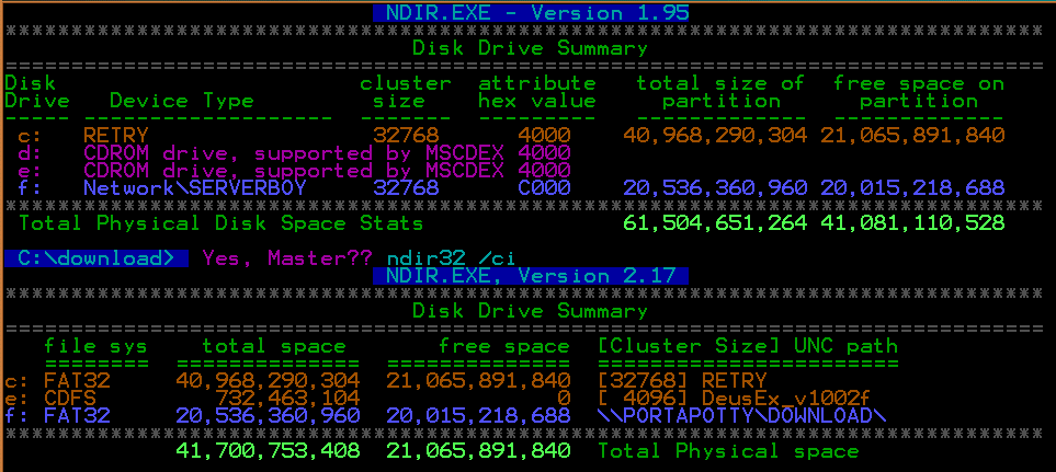 disk-drive summary display